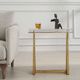 Uttermost® Midas Thick Crystal Top Accent Table with Antique Gold Base-2