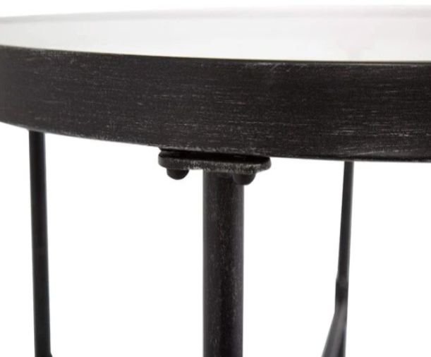 Sunset West Provence Glass Top/Metal Outdoor Bistro Table with Century Pewter Frame-1