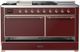 Ilve® Majestic III 60" Burgundy Pro Style Dual Fuel Liquid Propane Range with Griddle and Copper Trim-2