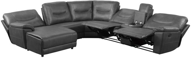 Homelegance® Columbus 6-Piece Gray Reclining Sectional with Left Chaise-2