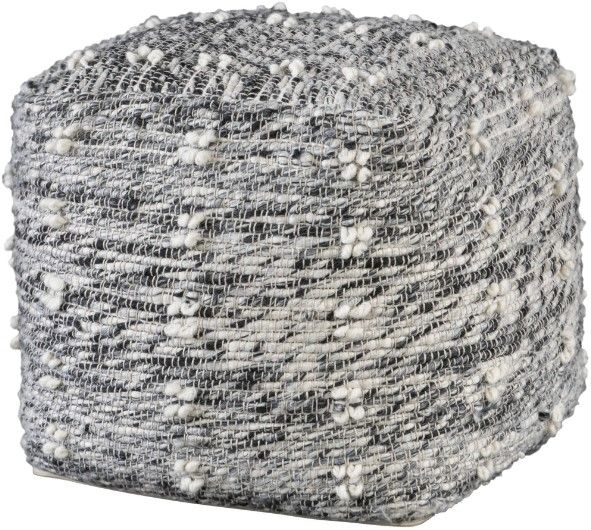 Uttermost® Narol Black/Charcoal/White Pouf