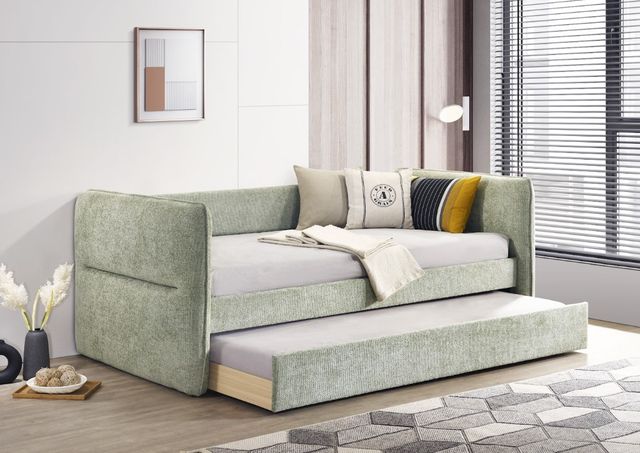 Crown Mark Philipa Light Green Upholstered Daybed-2