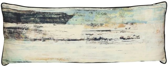 Stylecraft Norman Wyatt Home Beige/Black/Blue Designer Lumbar Pillow-0