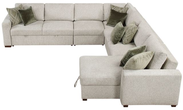 Homelegance® Isla 5-Piece Sage Sand Sectional with Reversible Chaise and Pull-out Bed-4