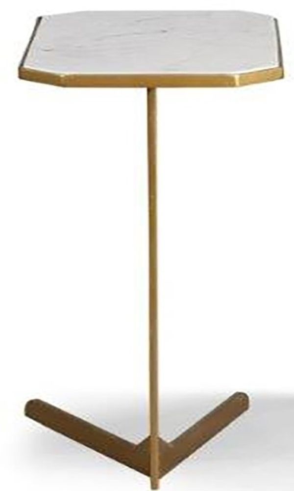 Parker House® Crossings Eden Marble Top Accent Table with Gold Stand -3