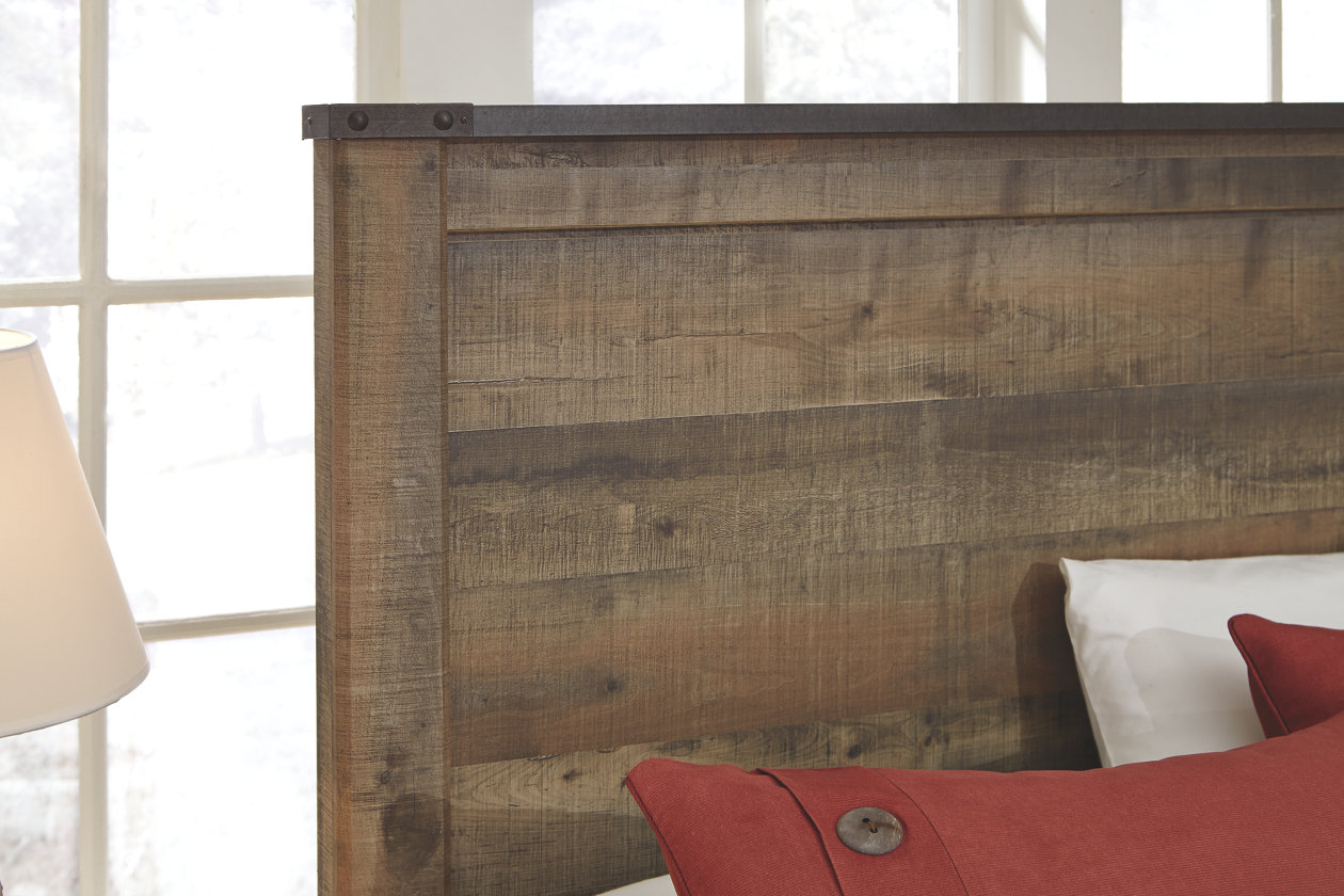 Signature Design by Ashley Trinell Rustic Brown King Panel Bed The Cleveland Furniture Company Parma Mentor Brooklyn Twinsburg Brunswick OH