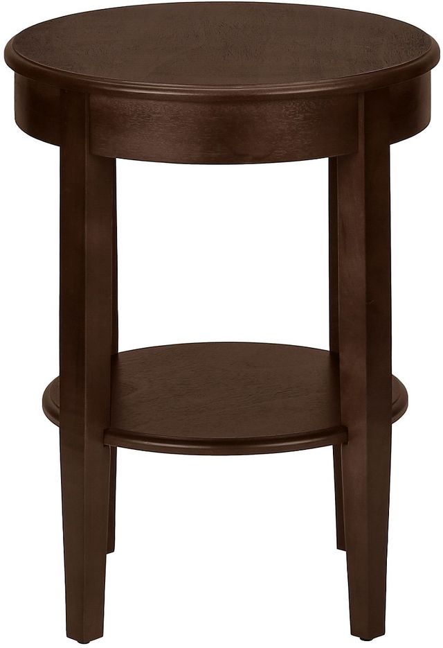 Monarch Specialties Inc. Espresso Veneer 2-Tier Round Side Table-3
