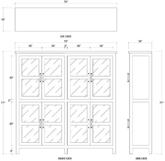 Bramble Customizable Madrone 8-Door Display Cabinet-1