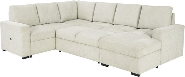 Signature Design by Ashley® Millcoe 3-Piece Linen Right-Arm Facing Sofa Sectional and Chaise with Pop Up Bed-2