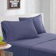 Olliix by Intelligent Design Navy Queen Cotton Blend Jersey Knit All Season Sheet Set-1