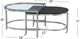 Bassett Mirror Hansley Black/Clear Top Nesting Bunching Cocktail Table-2