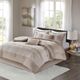 Olliix by Madison Park 7 Piece Taupe King Ava Chenille Jacquard Comforter Set-3