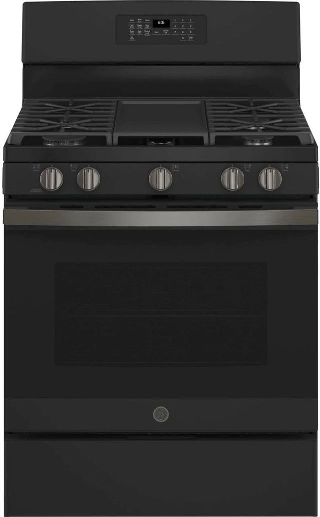 GE® 30" Black Slate Free Standing Natural Gas Range-0