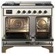 Ilve® Majestic III 40" Antique White Pro Style Dual Fuel Natural Gas Range with Solid Door and Burnished Trim-1