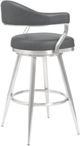 Armen Living Justin Brushed Stainless Steel/Gray Counter Stool-3