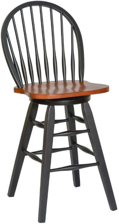 TEI St. Michael Windsor Black/Woontone 30" Swivel Bar Stool-0