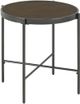 Elements International Vienna Dark Brown End Table with Black Base-0