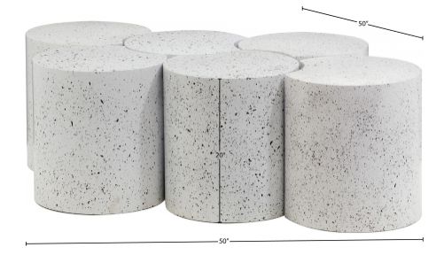 Meridian Furniture Dimple 6-Piece White 20'' Modular Coffee End Table Set-3