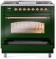 Ilve® Nostalgie II Series 36" Emerald Green Pro Style Dual Fuel Range-3