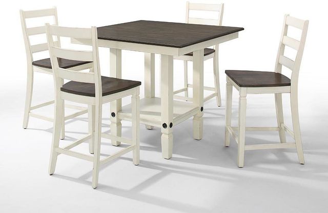Intercon Glennwood Charcoal 42" Square Gathering Table with White Base-1