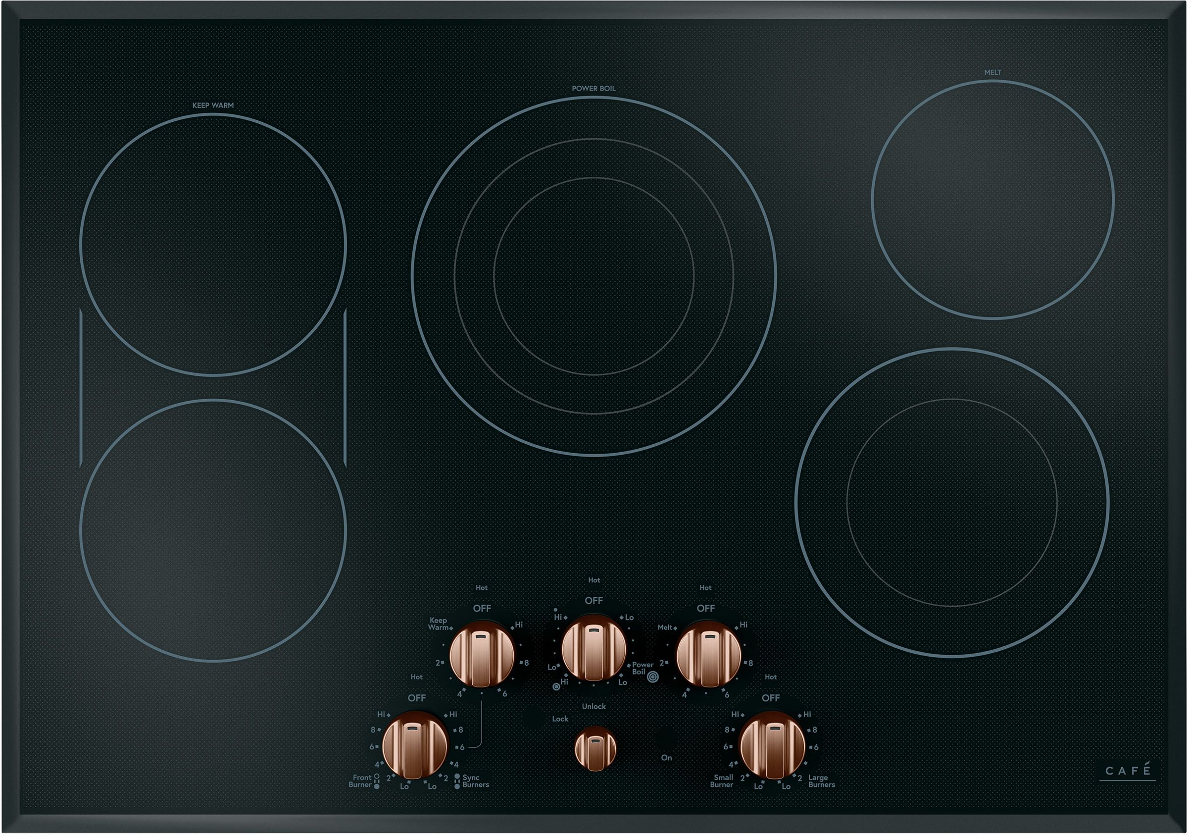 Café™ Brushed Copper Electric Cooktop Knob Kit | Steve's Café™ Brushed Copper Electric Cooktop Knob Kit | Steve's