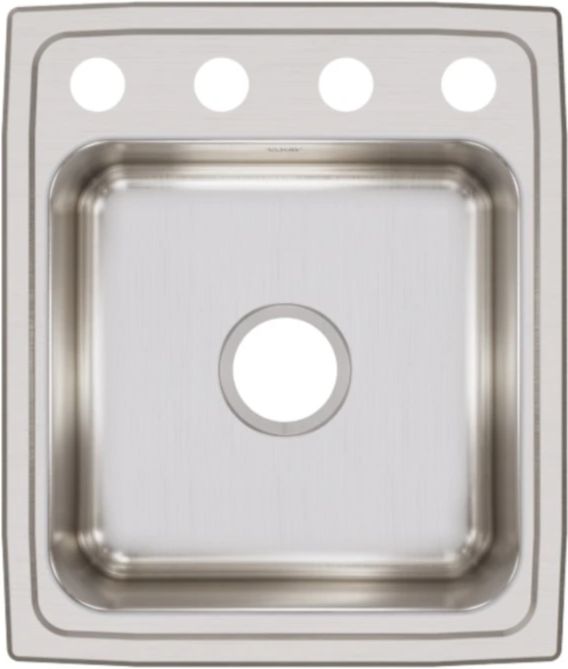 Elkay Lustertone® Classic Lustrous Satin 17" x 20" x 7-5/8" OS4-Hole Single Bowl Drop-In Sink-1