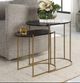 Uttermost® Aztec 2-Piece Ebony Nesting Table Set with Antique Brass Frame-1