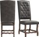 Elements International Gramercy Gray/Walnut Upholstered Curved Leg Side Chair-3