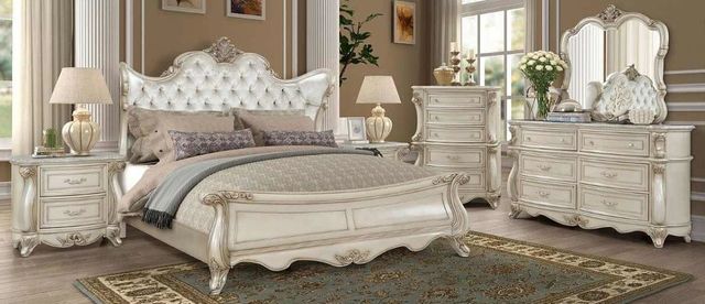 New Classic® Home Furnishings Monique 5-Piece White King Bedroom Set-0