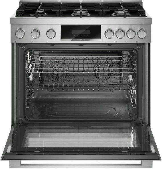Bosch® 800 Series 36” Stainless Steel Freestanding Dual Fuel Range-1