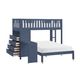 Homelegance Rowan & Rue Blue Twin/Full Loft Bunk Bed with Hidden Desk and Storage-3