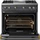 Viking® 5 Series 36" Cast Black Pro Style Gas (NG) Range with Brushed Brass Trim-1