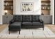 Monarch Specialties Inc. Black 85" Faux Leather Sofa Lounger and Reversible Chaise with 2 Pillows-1