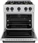 ZLINE Classic Series Autograph Edition 30" Stainless Steel Pro Style Dual Fuel Range with Matte Black Accents-3