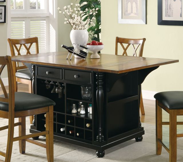 Coaster® Slater Brown/Black Kitchen Island-3