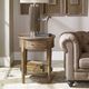 Uttermost® Raelynn Glass Top Lamp Table with Weathered Pecan Base-1