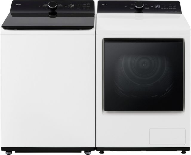 LG Alpine White Top Load Washer & Electric Dryer Laundry Pair-0