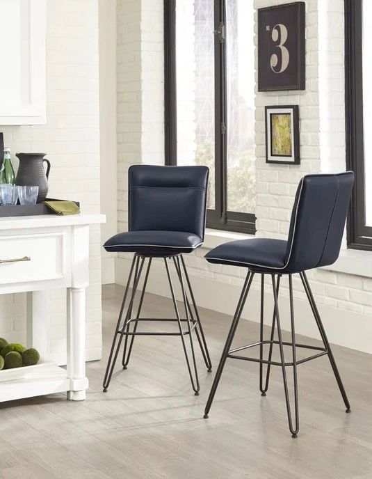 Modus Furniture Crossroads Demi Cobalt Swivel Bar Stool-1