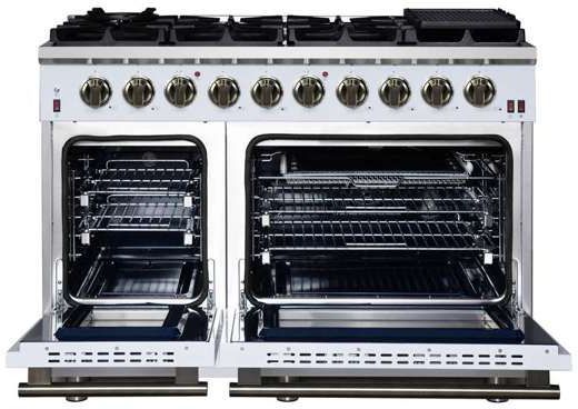 FORNO® Massimo Series Alta Qualita 48" White Pro Style Gas Range-3