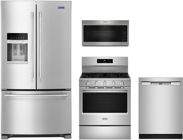 Maytag® 4 Piece Fingerprint Resistant Stainless Steel Gas Kitchen Package-0