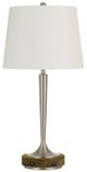 Cal® Lighting & Accessories Chester Brushed Steel/Wood Table Lamp-0
