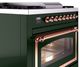 Ilve® Nostalgie II Noblesse 36'' Emerald Green Pro Style Dual Fuel Range with Copper Trim-4