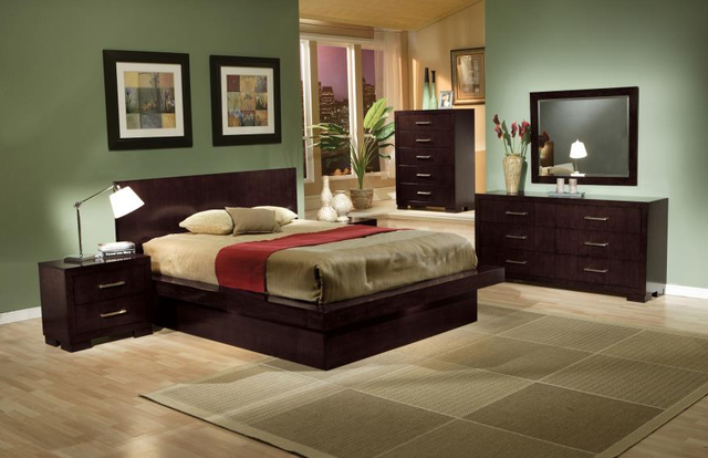 Coaster® Jessica Cappuccino King Platform Bed-2