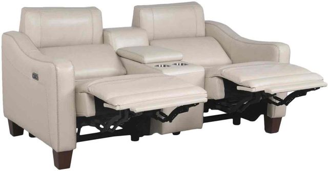 Steve Silver Co. Giorno Ivory Dual Power Reclining Loveseat with Console-2