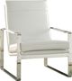 ACME Furniture Rafael White Accent Chair with Stainless Steel Base-0