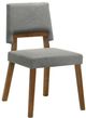 Armen Living Channell 2-Piece Gray/Walnut Upholstered Dining Chair Set-0