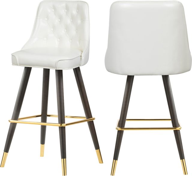 Meridian Furniture Ezra Faux Leather Counter Stool - Gold