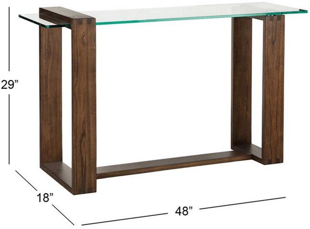 Magnussen Home® Bristow Glass Top Rectangular Sofa Table with Acorn Base-2