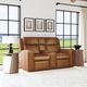 Flexsteel® Wyatt Canyon Brown Power Reclining Loveseat with Console, Power Headrests and Lumbar-5