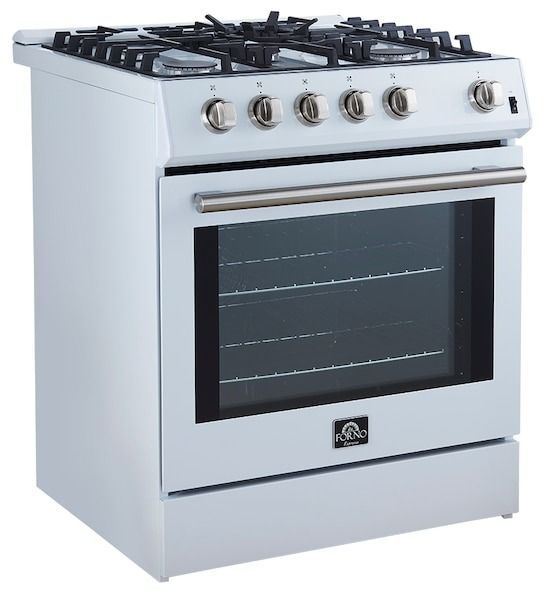 FORNO® Leonardo Espresso 30" White Pro Style Gas Range-2